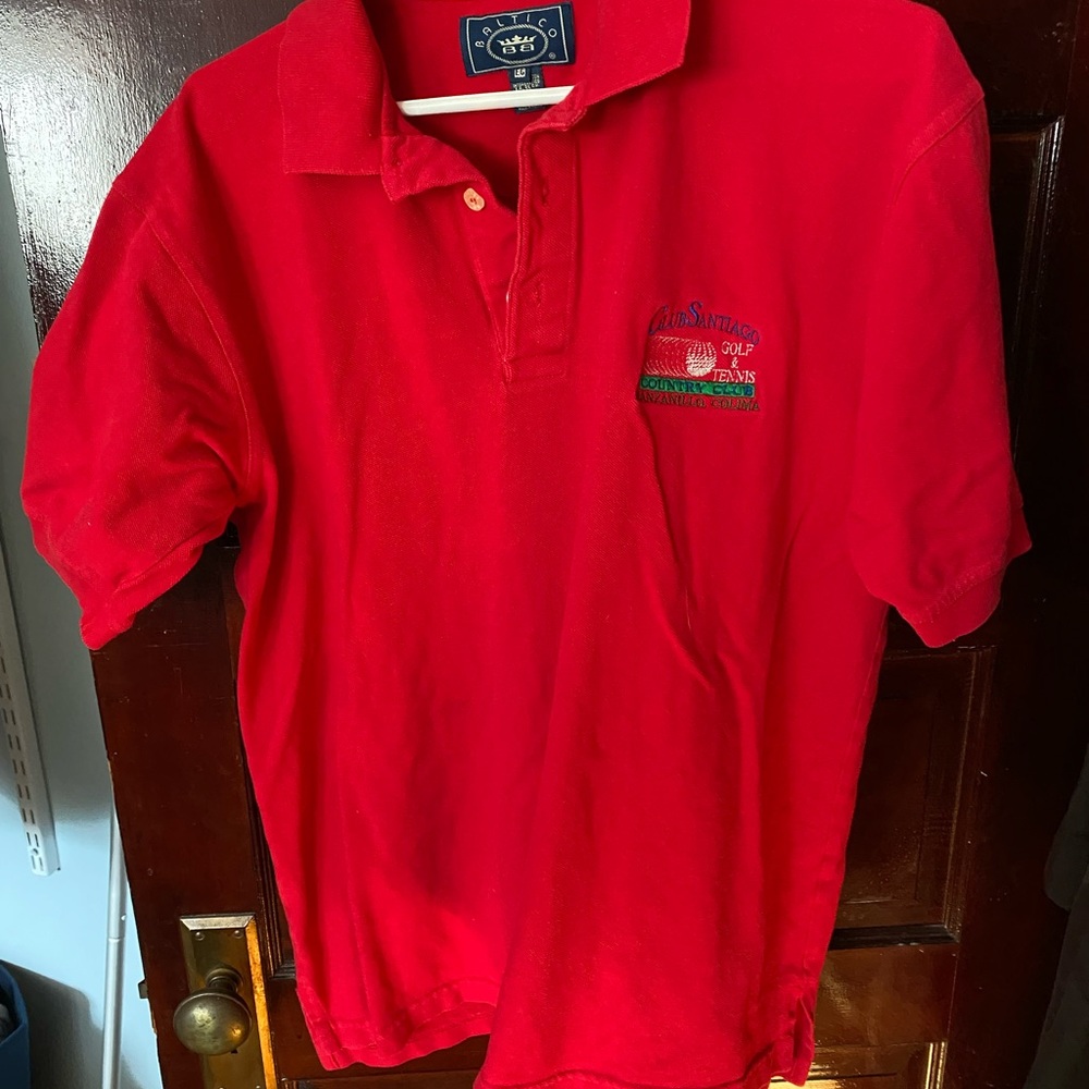 Red Embroidered Polo Shirt